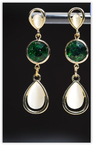 Opal Ohrringe Damen gold, Tropfen Ohrringe grün, Geschenktipp Weihnachten