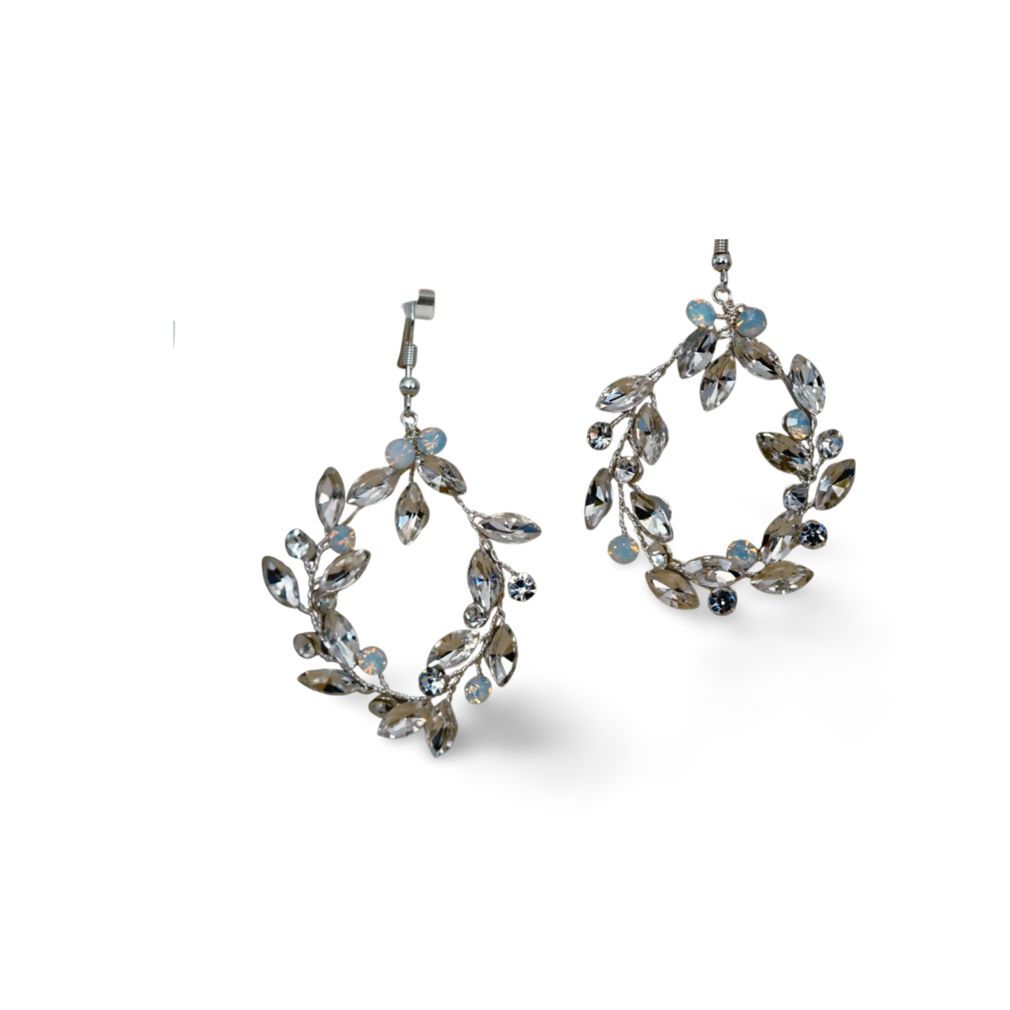 Braut Creolen silber Hochzeits Ohrringe Handmade
