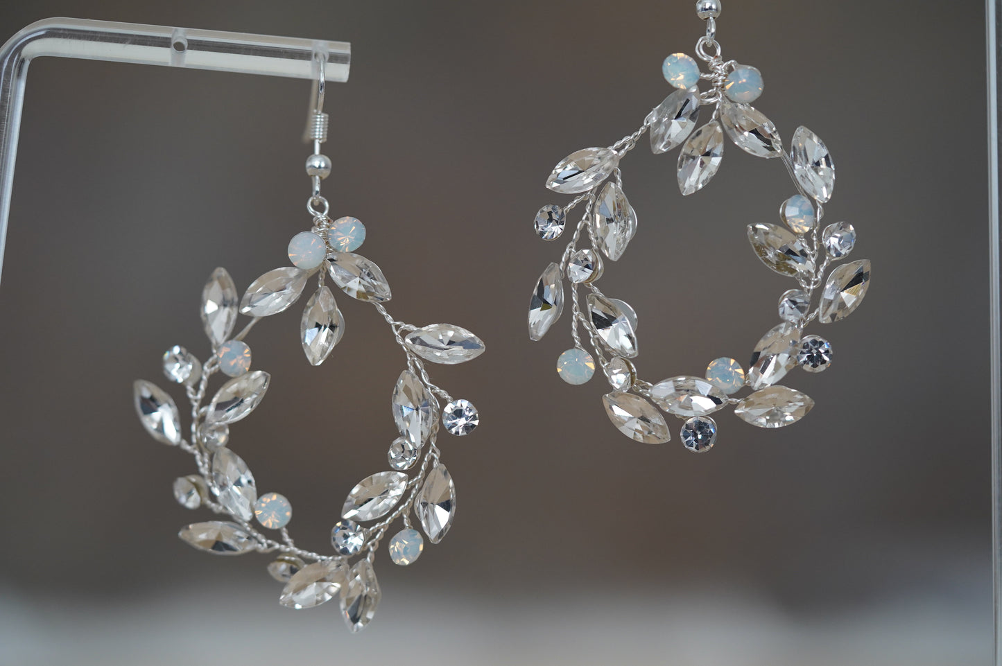 Braut Creolen silber Hochzeits Ohrringe Handmade