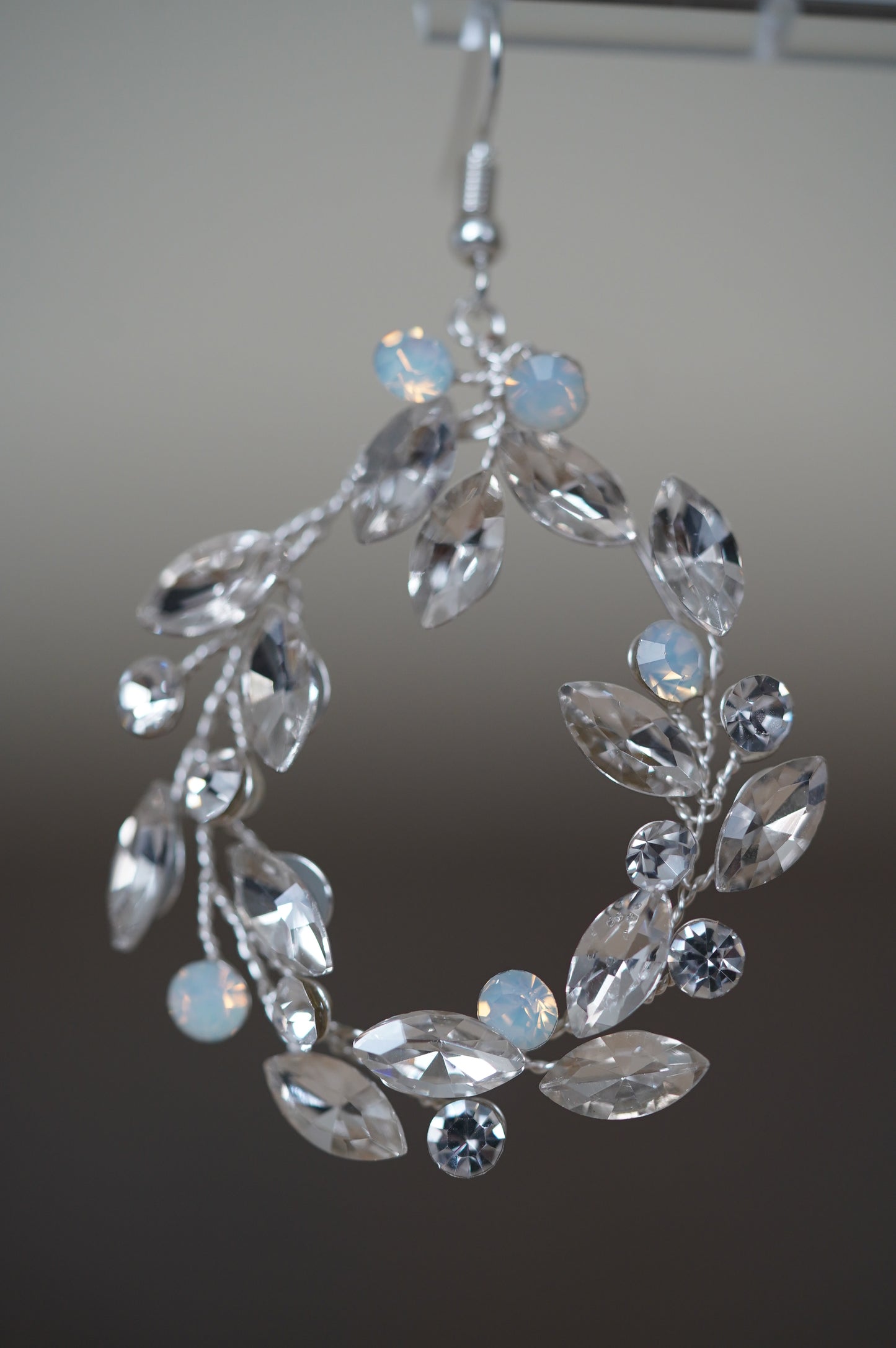 Braut Creolen silber Hochzeits Ohrringe Handmade