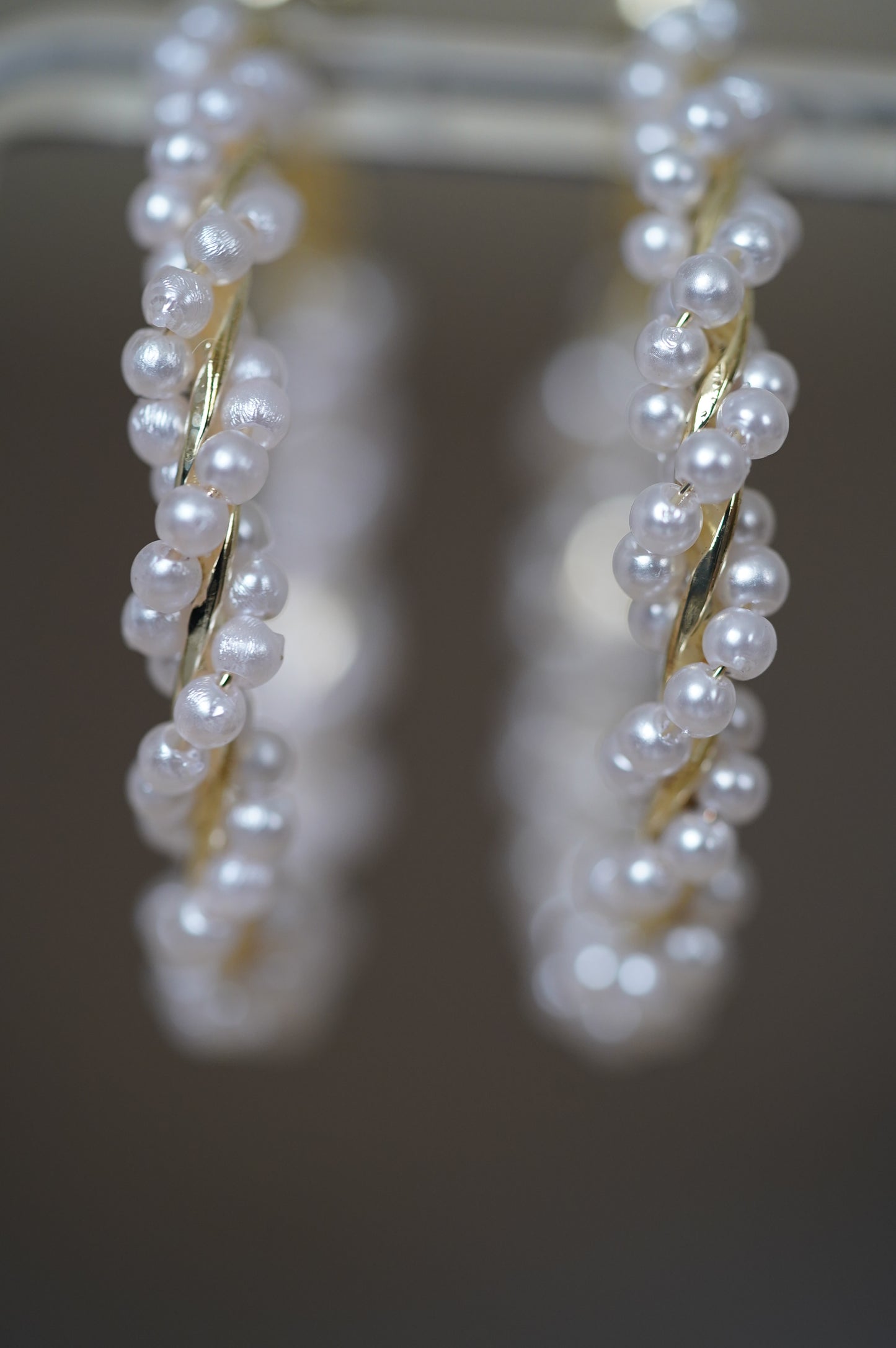 Damencreolen gold,Perlen Ohrschmuck , Handmade Perlen Ohrringe gold, Geschenktipp Weihnachten, Geburtstagsgeschenk