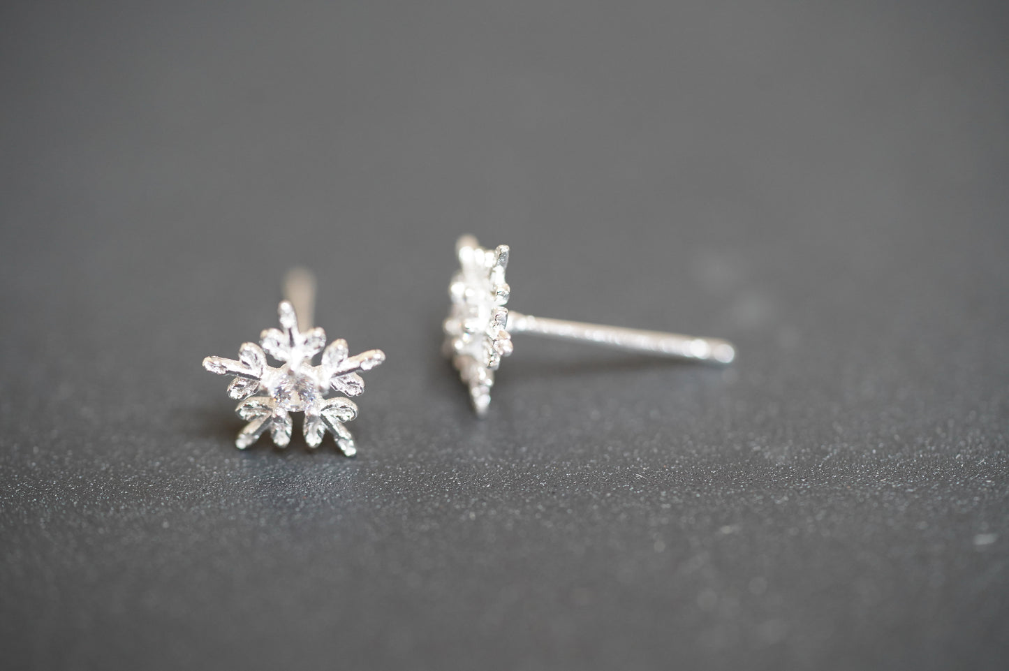 Schneeflocken Ohrringe silber 925,Ohrstecker Schneeflocke ,Eiskristall, Ohrschmuck für Kinder