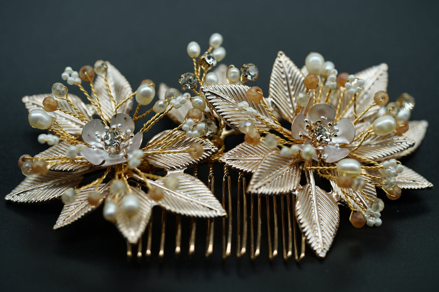 Sonnenblumen Hochzeits Haakamm gold Braut Haarkamm Hochzeit handgefertigter Blüten Haarschmuck