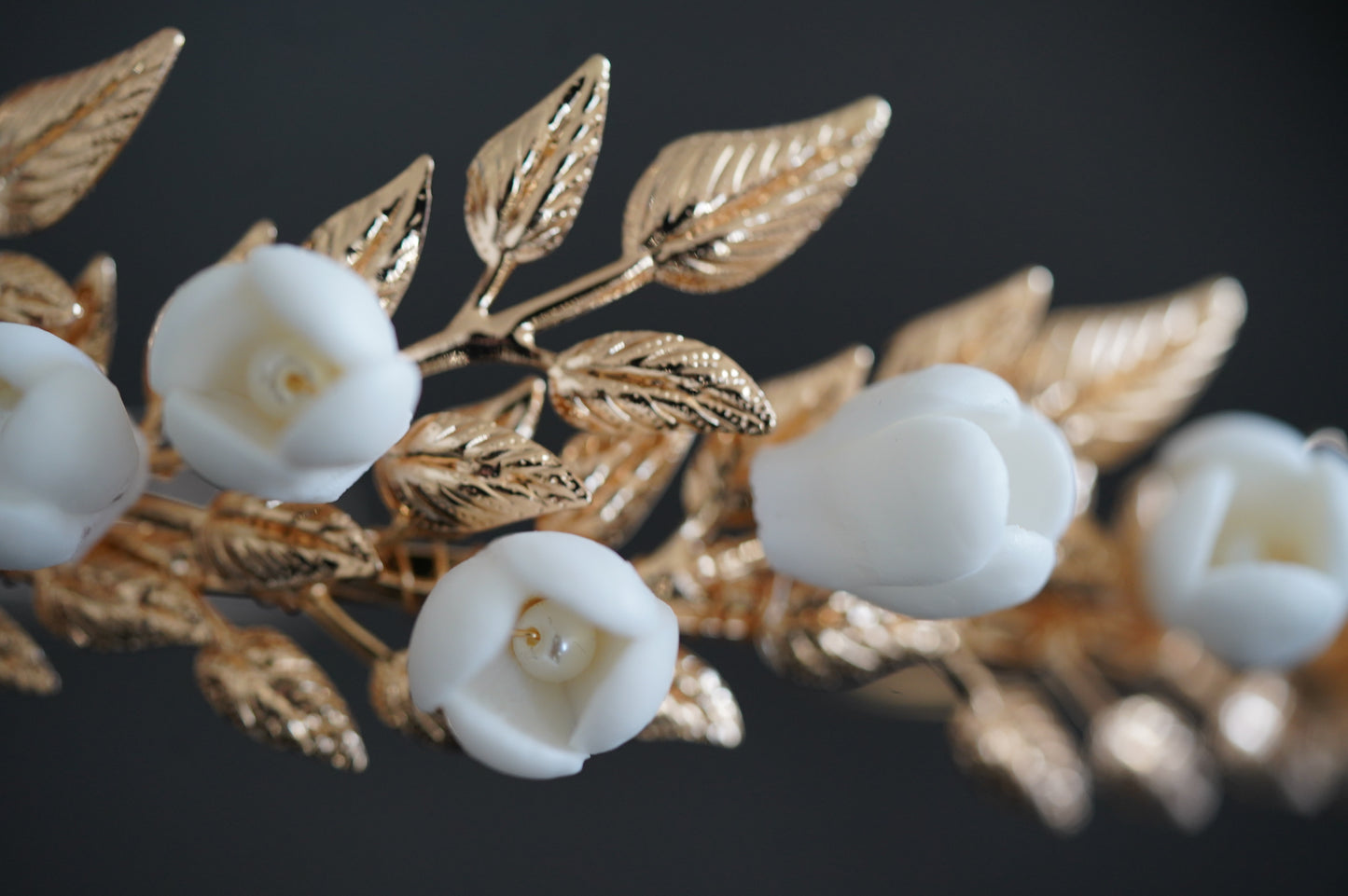 Griechischer Blüten Haarreif gold