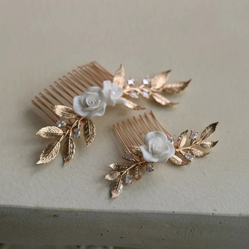 Braut Haarpins, Braut Haarnadeln, Braut Haarkamm gold, Set mit Ohrringen,Boho Haarnadeln