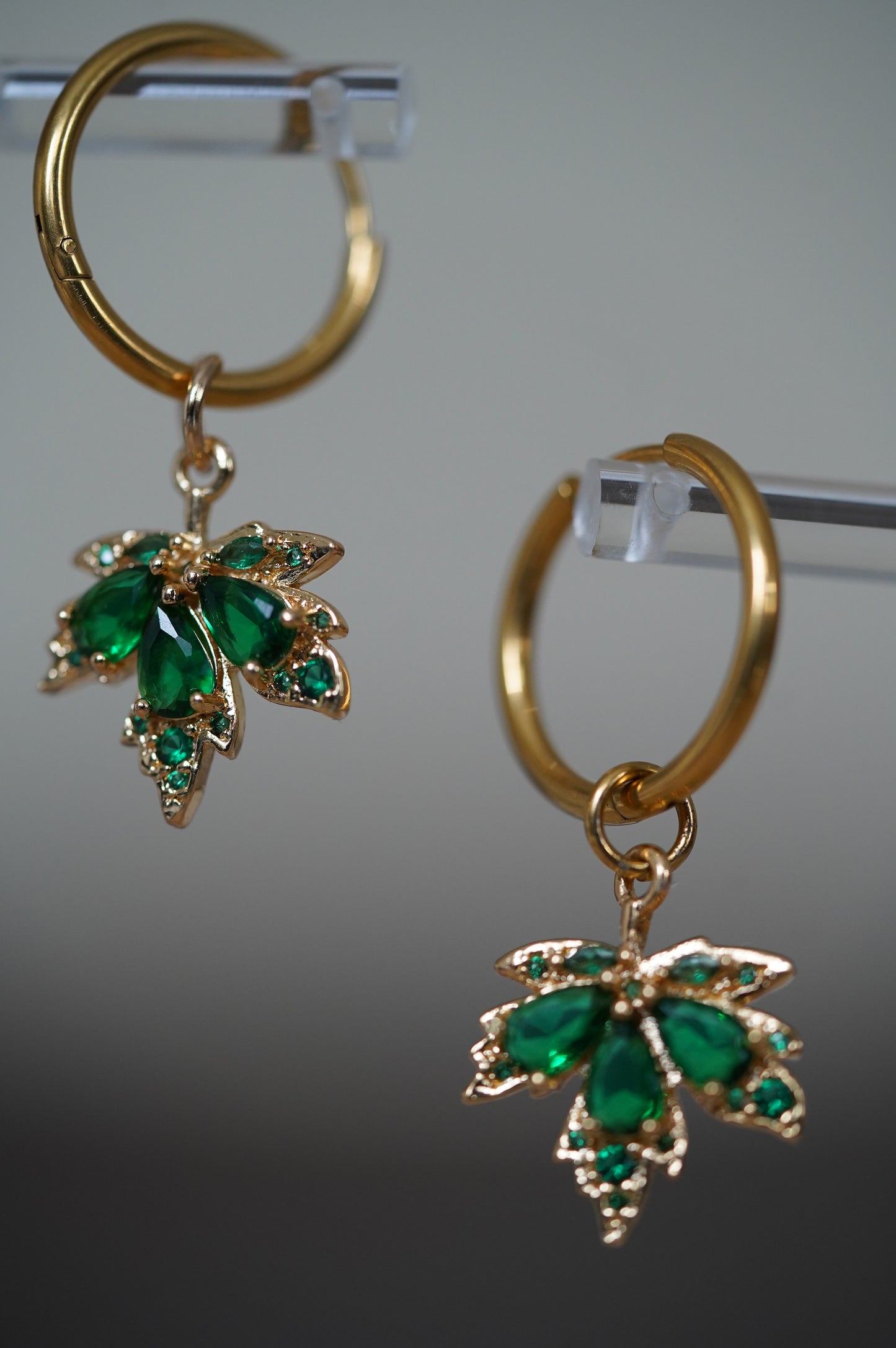 Creolen Blatt Ohrringe, Naturschmuck Damen,