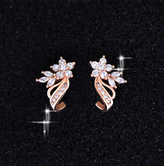 rosegold Ohrstecker Damen, Glitzer Sternenschweif  Mini Ohrring, Geschenktipp Weihnachten,