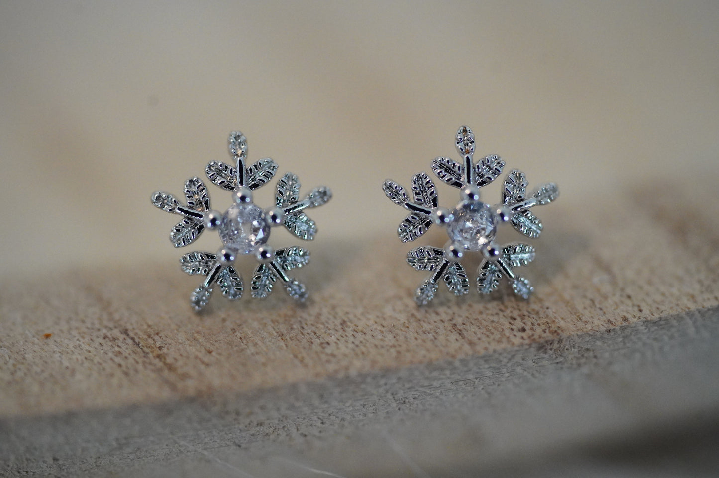 Schneeflocken Ohrringe silber 925,Ohrstecker Schneeflocke ,Eiskristall, Ohrschmuck für Kinder