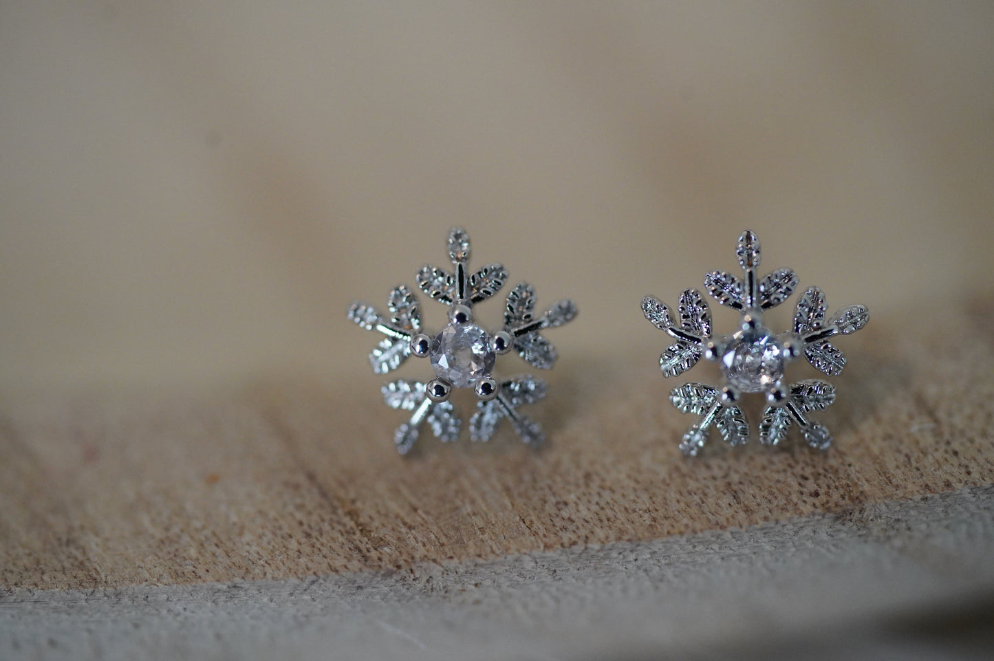 Schneeflocken Ohrringe silber 925,Ohrstecker Schneeflocke ,Eiskristall, Ohrschmuck für Kinder