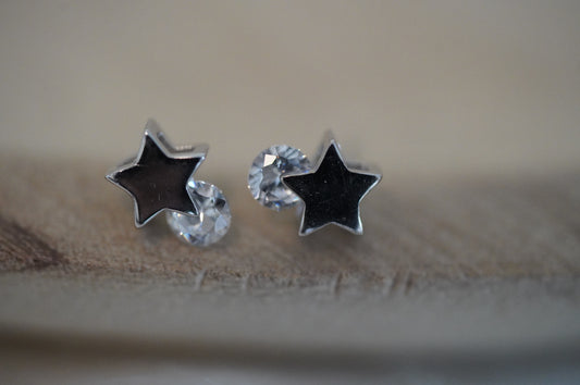 Mini Sternchen Ohrstecker Glitzer Sternchen Ohrstecker Mächen Ohrringe Kinder Ohrringe