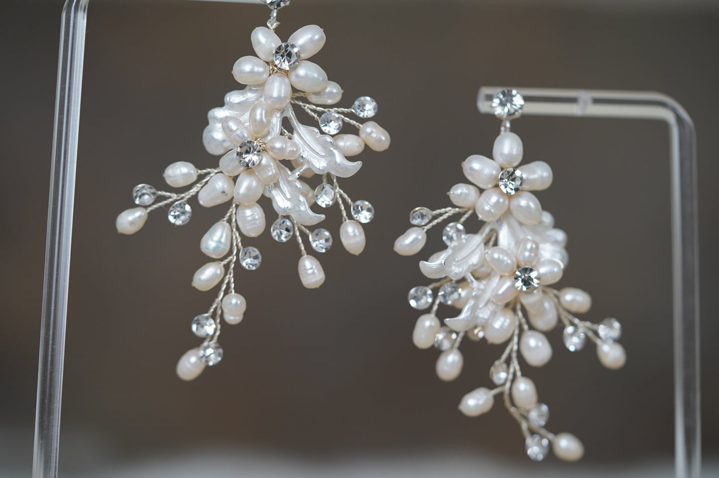 rosegold Perlen Hänge Ohrringe Braut Perlen Ohrringe rosegold Perlen Ohrringe Hochzeit