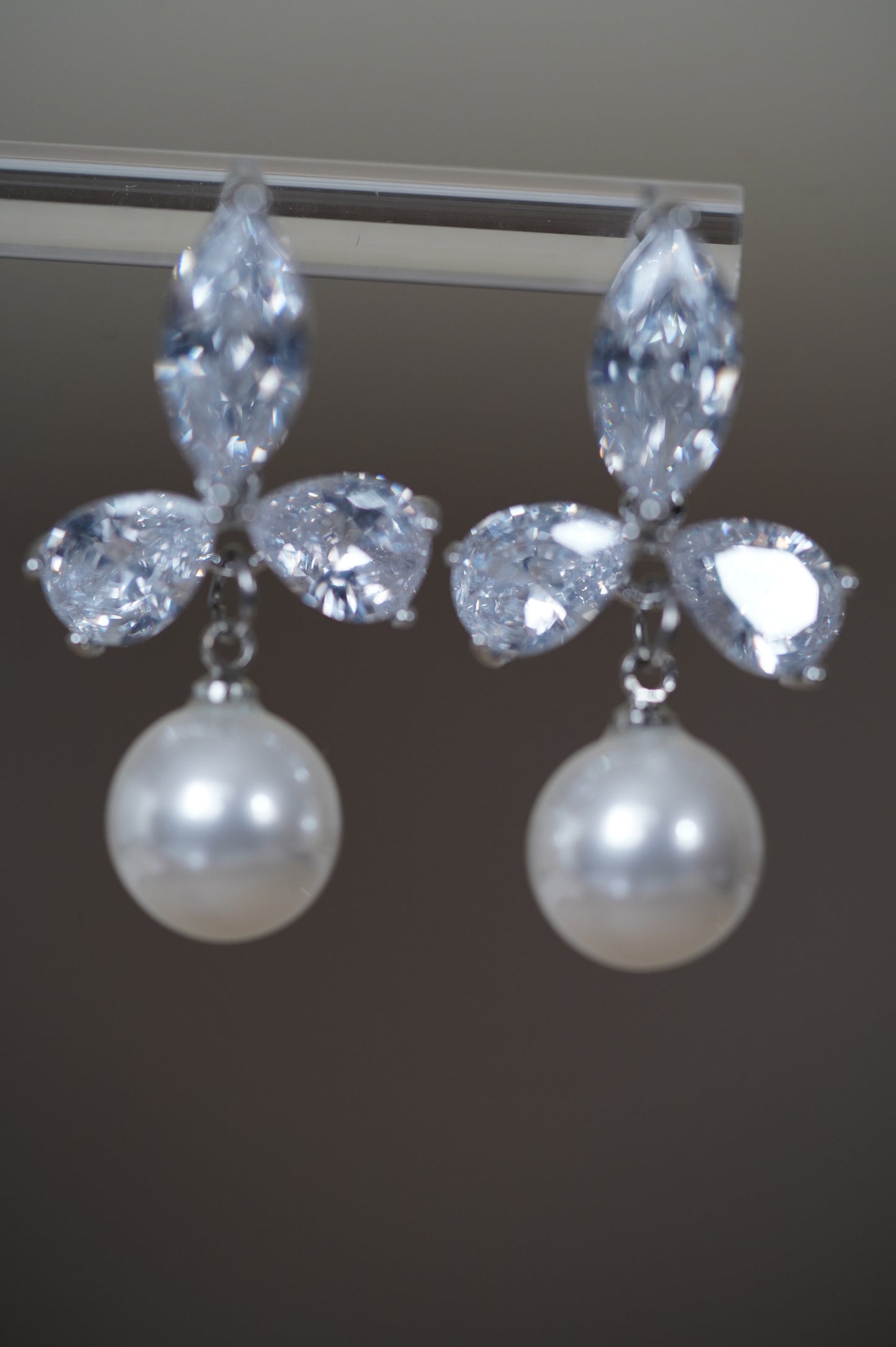 Braut Perlen Ohrringe Zirkonia Hochzeits Ohrringe Silber Braut Schmuck