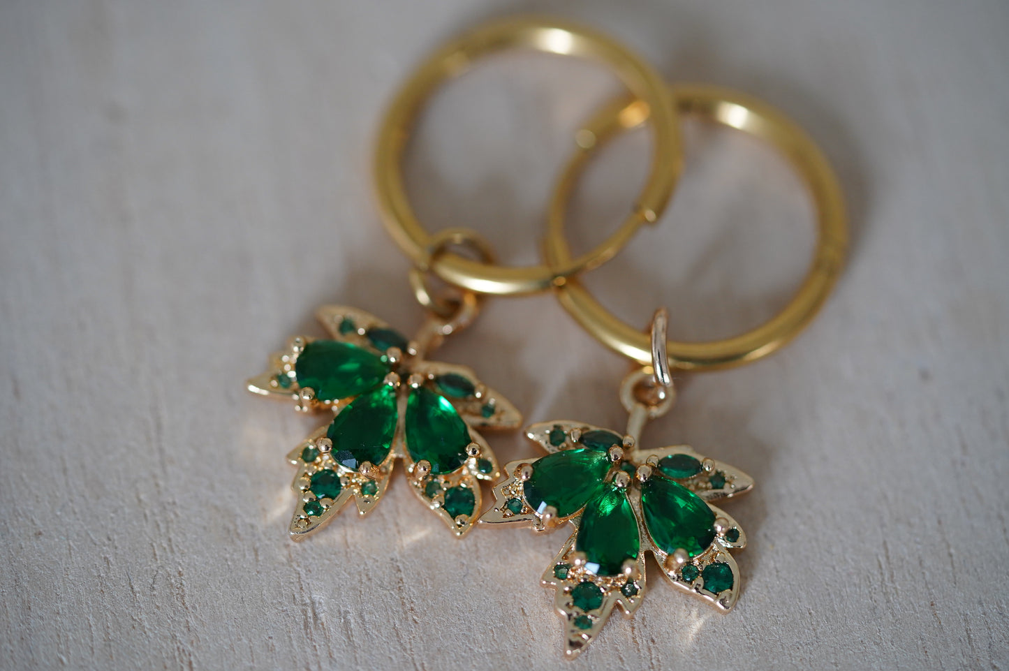 Creolen Blatt Ohrringe, Naturschmuck Damen,