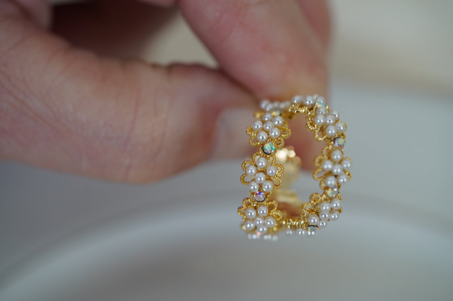 Perlen Creolen gold Vintage style Perlen Creolen Geschenktipp Hochzeit