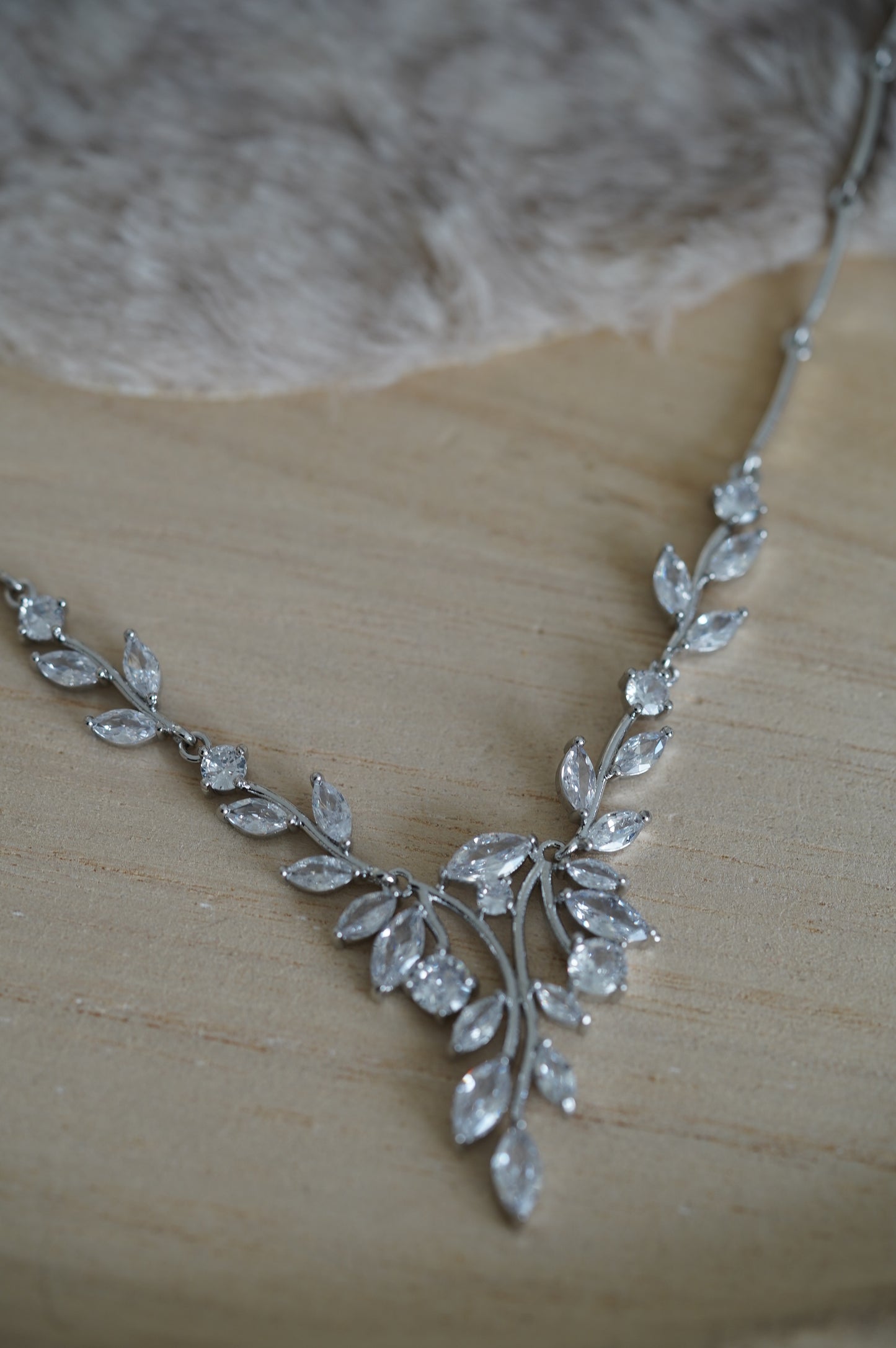 Braut Schmuck Collier silber Rückenkette Hochzeits Schmuck Zirkonia Braut Halskette Rückenkette Schmuck Set Boho Schmuck Set