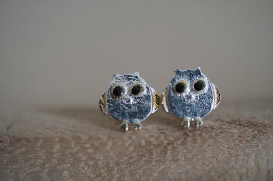 Eulen Ohrringe silber 925 minimalistisches Design Mädchen Ohrringe Tierschmuck Ohrringe