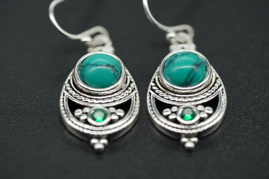 Türkis Tropfen Ohrringe silber 925 Vintage style Ohrringe Geschenktipp