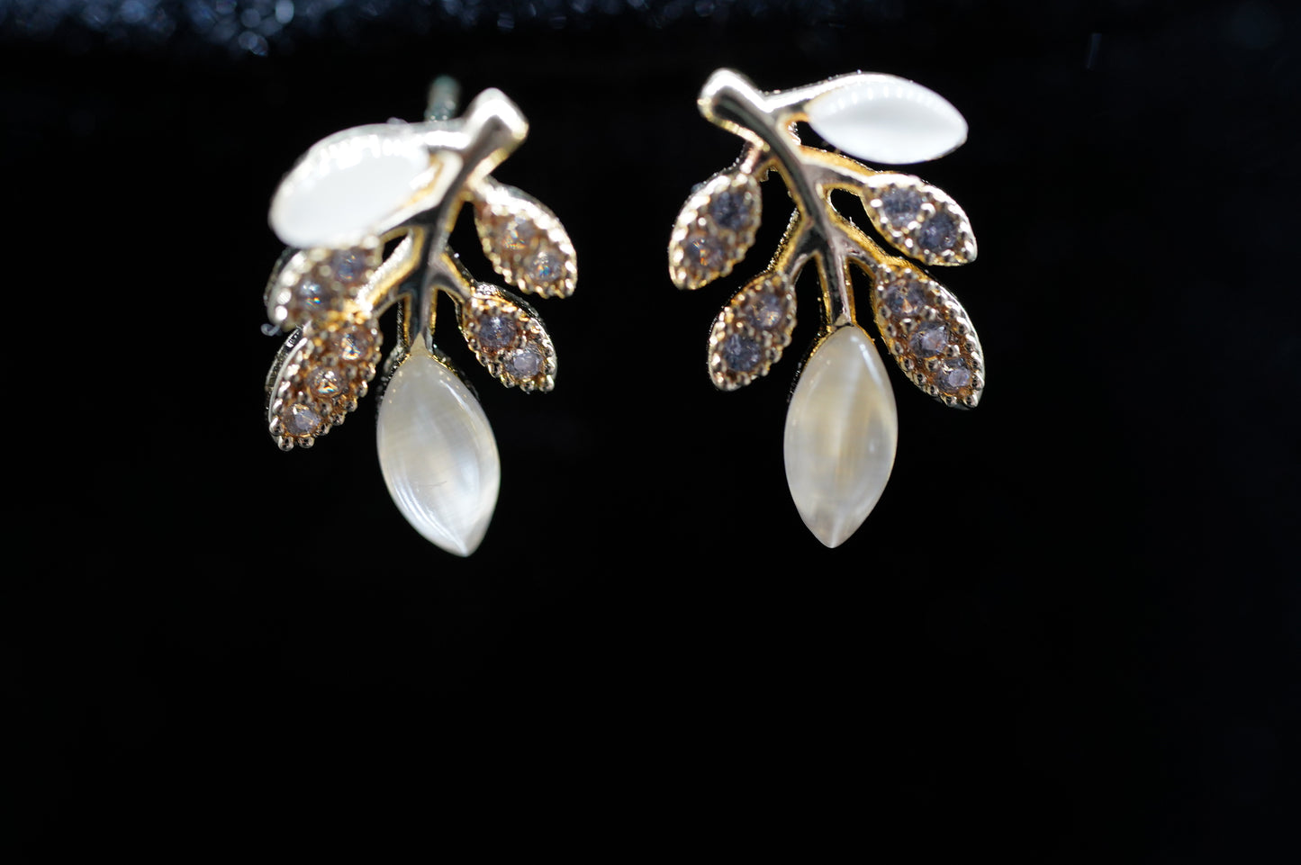 Blatt Ohrringe Opal silber 925 Hochzeits Ohrringe gold Geschenk Tipp Hochzeit