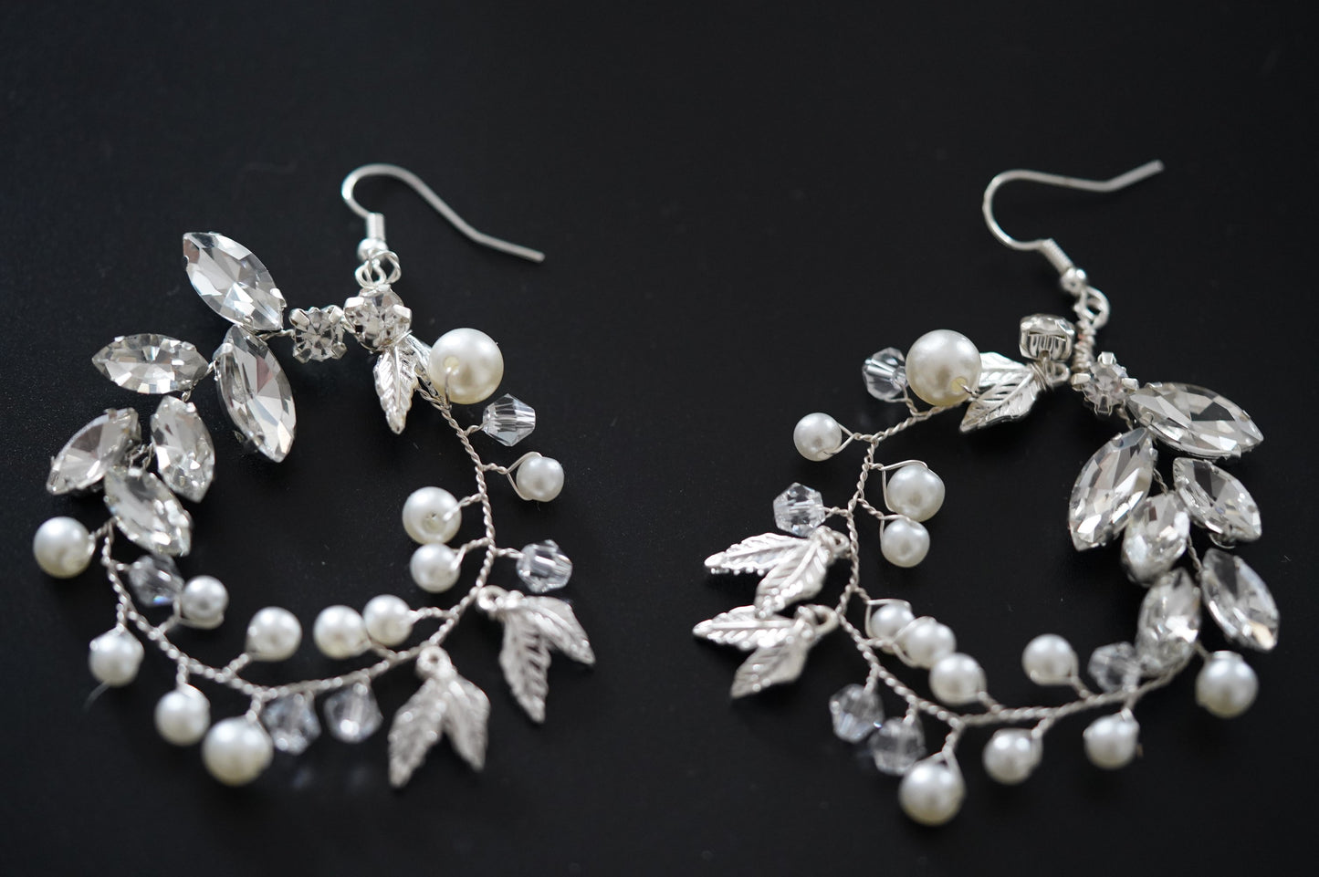 Braut Creolen Perlen Reifen Ohrringe Hochzeit