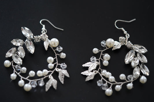 Braut Creolen Perlen Reifen Ohrringe Hochzeit