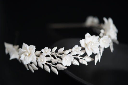 Griechischer Blüten Haarreif gold