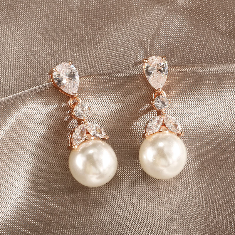 Mini Perlen Ohrring Stecker, roselgold, Glitzer Perlen Ohrstecker, rosegold Perlen Ohrring, Geschenktipp Weihnachten, Geburtstagsgeschenk, Jahrestagsgeschenk