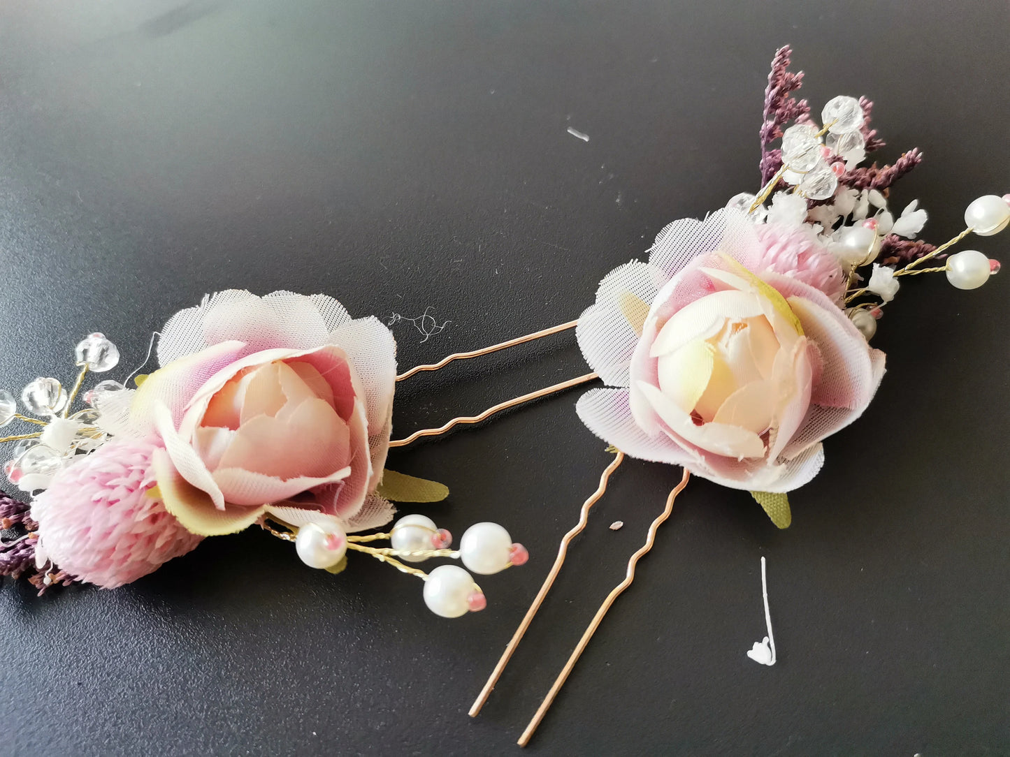 Braut Haarschmuck, getrocknete Sommerblumen, echte Blumen, Filigrame Röschen, rose, Hochzeitshaarschmuck, Brautjungferschmuck