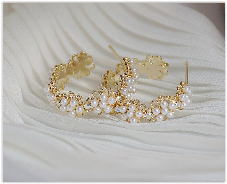 Perlen Creolen gold Vintage style Perlen Creolen Geschenktipp Hochzeit