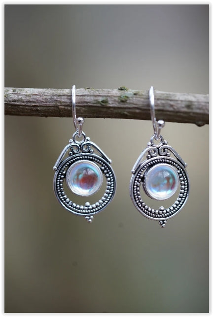 Feine Mondstein Ohrringe Silber 925, Boho Ohrringe Vintage style Ohrringe Weihnachtsgeschenk Idee