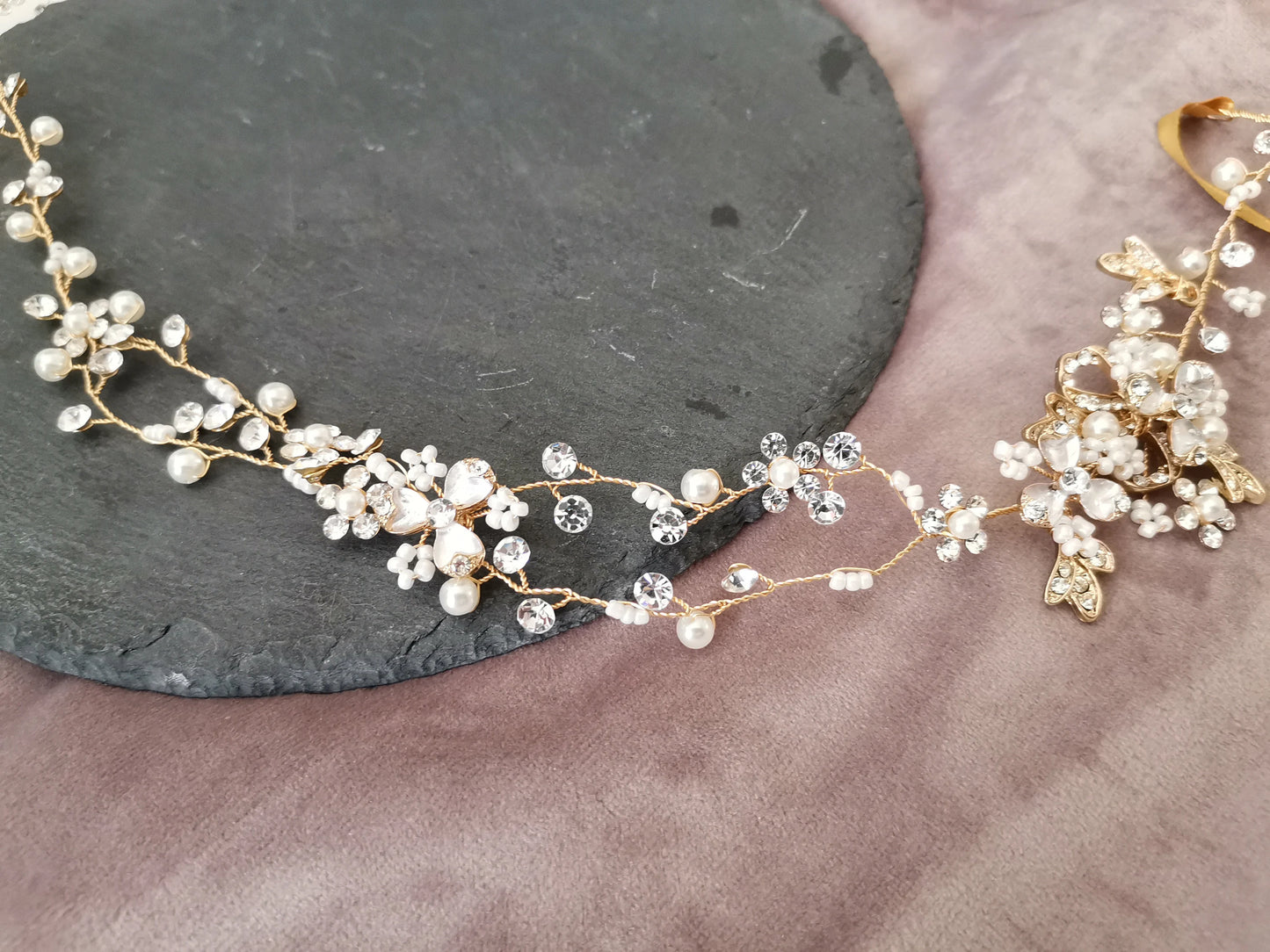 Braut Haarschmuck rosegold Boho Haarband silber Haar Reif Hochzeit gold Vintage Style Braut Schmuck